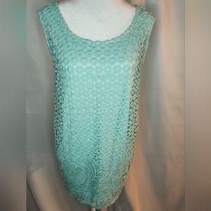 Charter Club size 3x light green lace dressy tank top